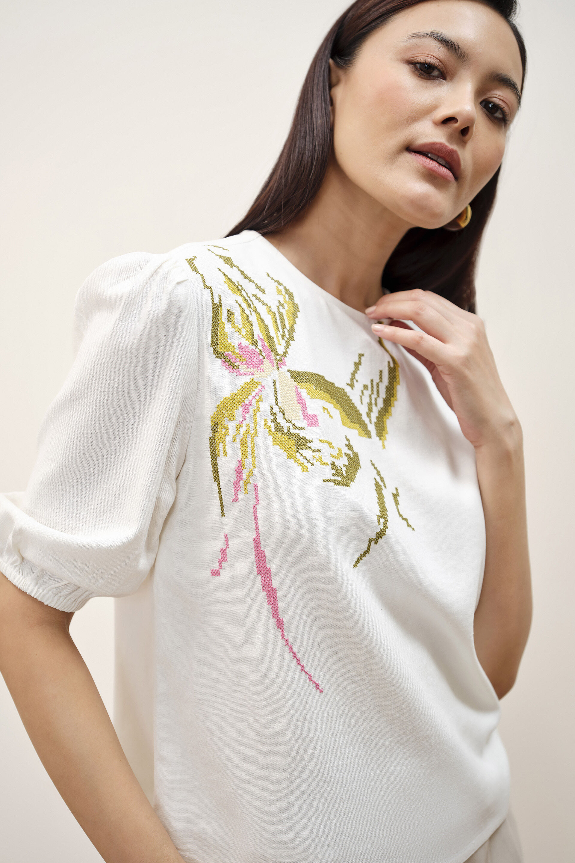Ronnie White Embroidered Top, White, image 5